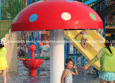Mushroom Group Spray Park Equipment , Customized Fiberglass Water Slide for Water Park
