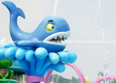 Cartoon Whale Spray Play Equipment For Kids / Adults , 0.3 - 0.6m Water Depth