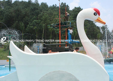 Funny Fiberglass Water Park Slide with Swan Shaped for Kids Aqua Play