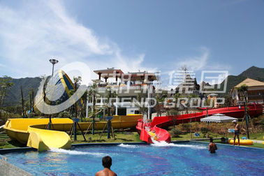 Customized 3 Riders Kids' Water Slides Aqua Park Equipment , Pink / Orange / Blue