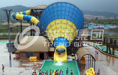 Customized Fiberglass Commercial Family Water Slide For Holiday Resort , 16m Height
