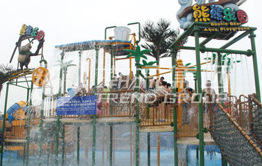 Outdoor Aqua Playground Water House Structures , Water Park Equipment OEM