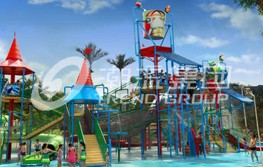 Outdoor Water Amusement Parks Custom Water Slides Combination For Hotel