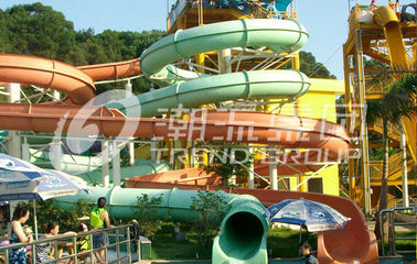 FPR Water Park Rides With 10.8m Platform Height OEM Giant Water Park Attraction