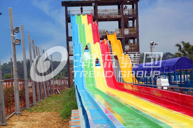 Green And Yellow High Speed Fiberglass Water Slides Optional Color For Adults