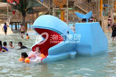 Funny Water Play Equipment / Cartoon Whales Shaped Kids Water Pool Slide for Aqua Park