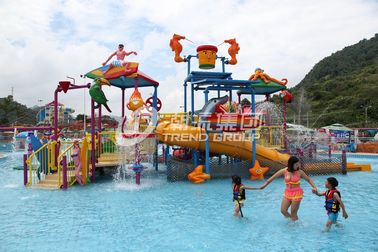 Fiberglass Kids' Water Playground inside water parks with water pump / Customized Water Slide