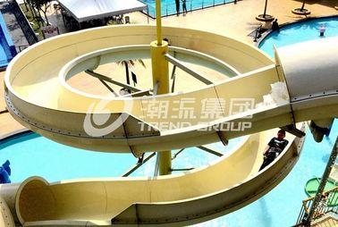 Stainless Steel Fastener FRP Spiral Water Slides For Giant Outdoor Water Park