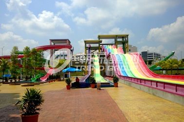 Multi Lanes Rainbow FRP Custom Water Slides Amusement Park Big Fiberglass Water Slide