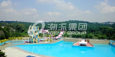 Outdoor Custom Pool Water Slides Amusement Park Boomerang Aqua Slide For 2 People for Themed Water Park