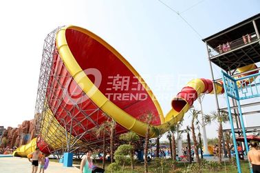 Red / Yellow / Green Fiberglass Water Slides for outdoor playground