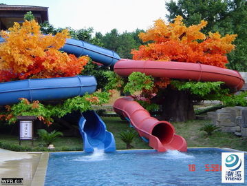 Fiberglass Children Water Slide for a water park Blue / Yellow  / customized for Kids Water Park