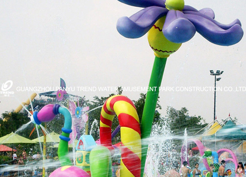 Customized Flower Spray Water Playground Equipment , Amusement Park