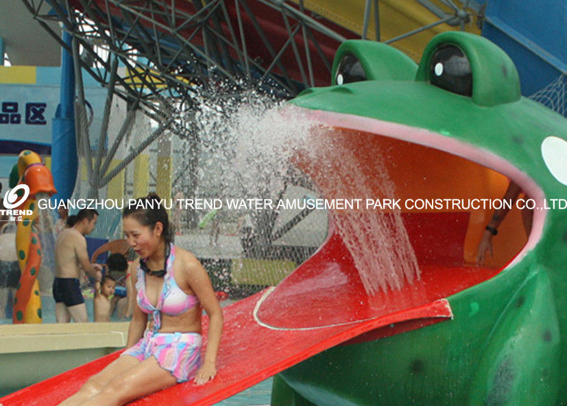 Frog Shaped Water Pool Slides Aqua Park Fiberglass Slide Water