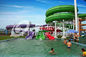Colorful Aqua Park Equipment , Custom Water Slides With Galvanized Carbon Steel Frame