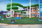Green Big Commercial Pool Water Slides For Theme Park / Backyard Water Slides Kids