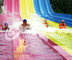 OEM Big Rainbow Water Slides Four / Six Lanes For Water Park