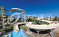 Fiberglass Pool Slide Water Play Equipment , Custom Length and Platform Height