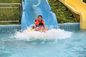 White Color Aqua Park Slide , Family Play Indoor Fiberglass Water Slides 6m Height for Water Park