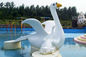 Kids Small Cartoon Swan Fiberglass Water Pool Slides For Aqua Park / Swimming Pool