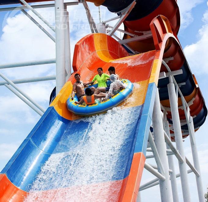 Outdside Giant Boomerang Fiberglass Water Slide For 6 Person , Water