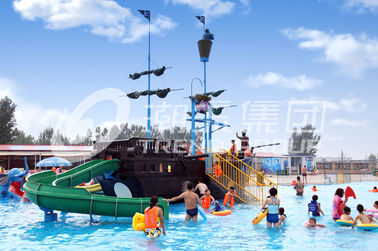 Corsair Aqua Play Water Park Equipment / Large Holiday Resort Fiberglass Pirate Ship