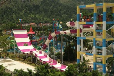 304 Stainless Steel Fiberglass Water Slides / Waterpark Slides 13m Platform Height for Giant  Aqua Park