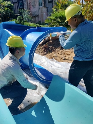 Multi Lane Type Spiral Fiberglass Water Slides Customized