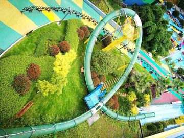 Exciting Aqua LoopBody Slide Aqua Park Fiberglass Water Slides , Platform Height 16m