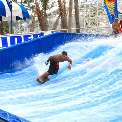 Attraction Flowrider Water Ride , Waterproof Single Rider Wave Skid Board