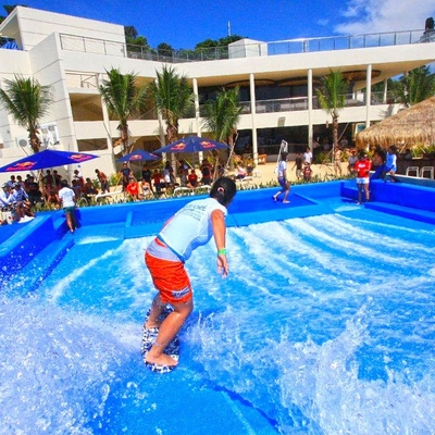 Attraction Flowrider Water Ride , Waterproof Single Rider Wave Skid Board