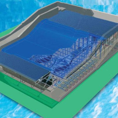 OEM Flowrider Surfing Simulator with 65kw Water Pump and Soft Strong PVC for Water Parks 15.3m*9.3m
