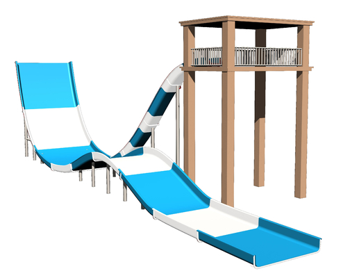 304 Stainless Steel Fiberglass Water Slides / Waterpark Slides 13m Platform Height for Giant  Aqua Park