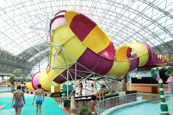 Comercial Fiberglass Indoor Water Play Small Slide / Water Park Ride 100m3/Hr Water