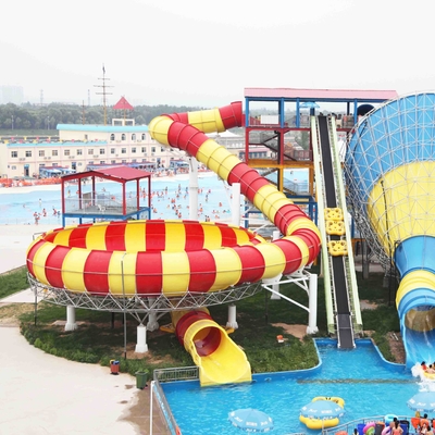 Fiberglass Aqua Park Water Slides with bowl ride HS code 95069900