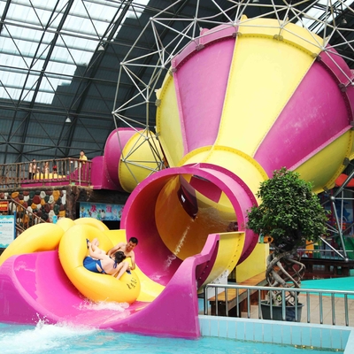 Comercial Fiberglass Indoor Water Play Small Slide / Water Park Ride 100m3/Hr Water