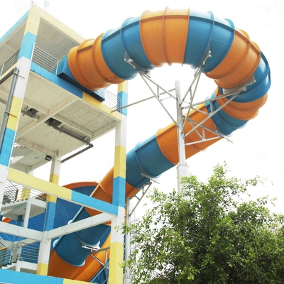 Galvanized Carbon Steel Tornado Slide For Aqua Park / Fiberglass Water Park Equipment