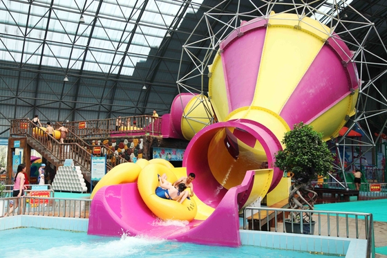 Indoor Fiberglass Aqua Park Equipment 2 Persons Water World Water Slide