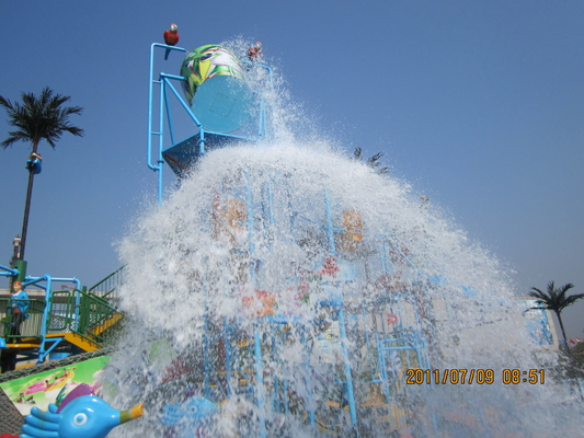 Vison Hotspring Waterpark Project , Fiberglass Water Park Equipment  / Customized Aqua Park Project