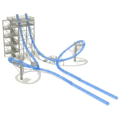 Adventure Magic Loop Fiberglass Water Slides For Outdoor Water Park Games / Body slide