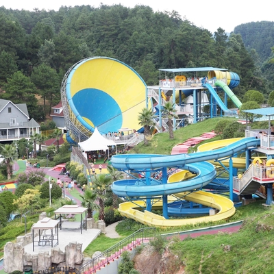Custom Outdoor Fiberglass Tornado Water Slide For Adults , 14.6m Platform Height