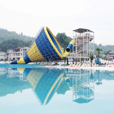 Custom Outdoor Fiberglass Tornado Water Slide For Adults , 14.6m Platform Height