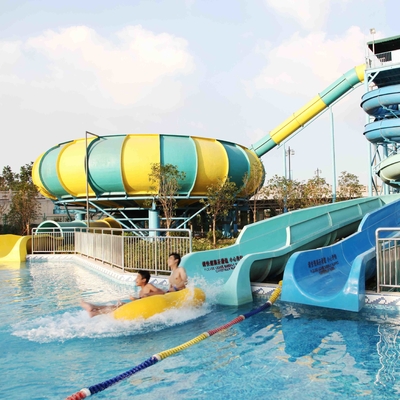16m Platform Fun Aqua Park Fiberglass Water Slides Giant Space Water Slides