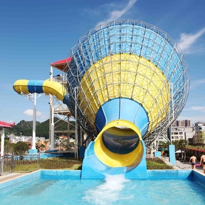 Galvanized Carbon Steel Tornado Slide For Aqua Park / Fiberglass Water Park Equipment