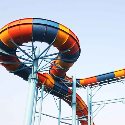 Amusement Rainbow Mushroom Swimming Pool Water Slide / Outdoor Water Play Equipment