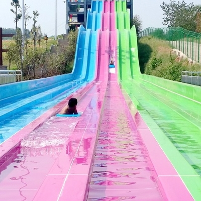 Multi - Lanes Rainbow Custom Water Slides For Aqua Park Fiberglass Material