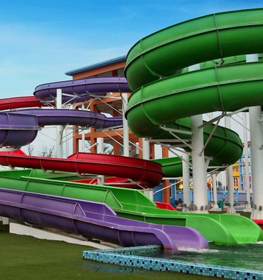 FRP Spiral Water Slides , Length Customized Water Slide