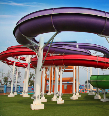 FRP Spiral Water Slides , Length Customized Water Slide