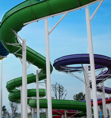 FRP Spiral Water Slides , Length Customized Water Slide