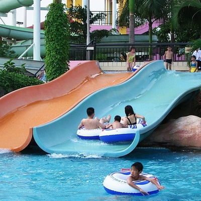 Fiberglass Kids' Water Slides, Outdoor Pool Water Slide For Children With a Safety  Height